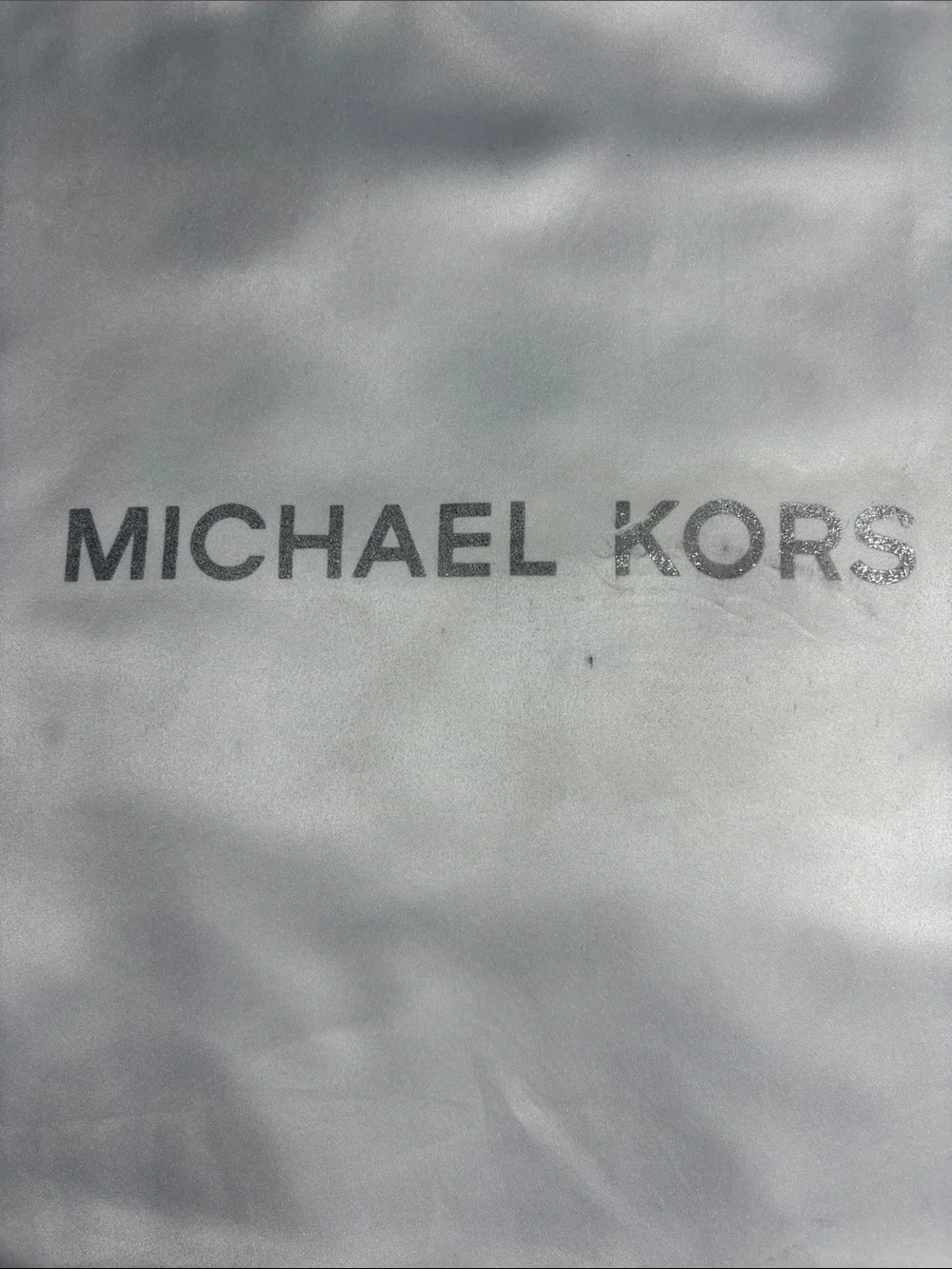 Michael Kors White Satin Logo Dust Pouch